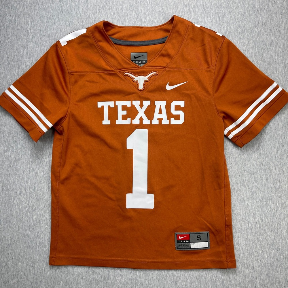 Nike Youth Small Texas Longhorns #1 Football Jersey Burnt Orange White S 8 EUC